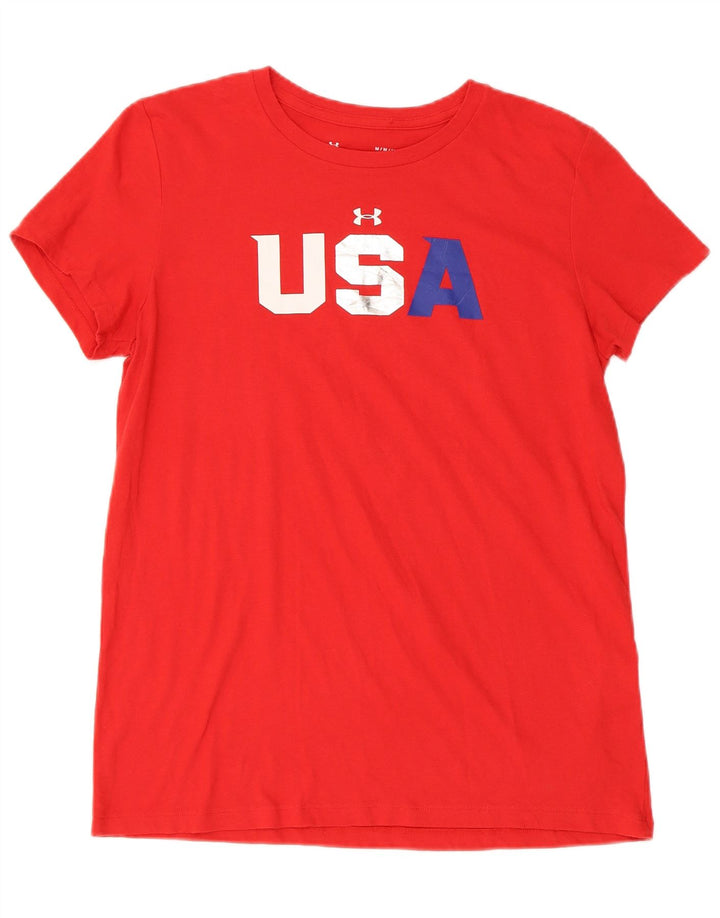 Tricou cu grafică obișnuită Under Armour pentru bărbați Top din bumbac roșu mediu