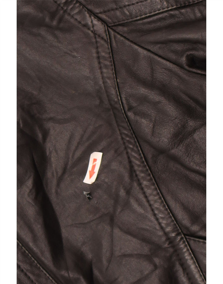 Jachetă de piele vintage pentru bărbați UK 42 XL din piele neagră