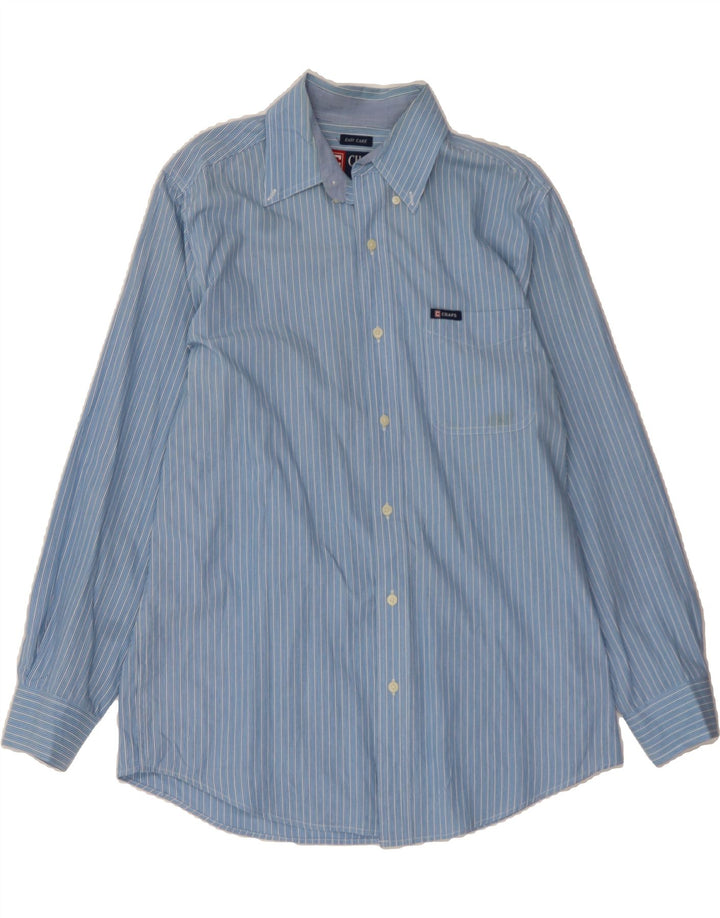 CHAPS Mens Shirt Medium Blue Striped Cotton Vintage Chaps and Second-Hand Chaps from Messina Hembry 