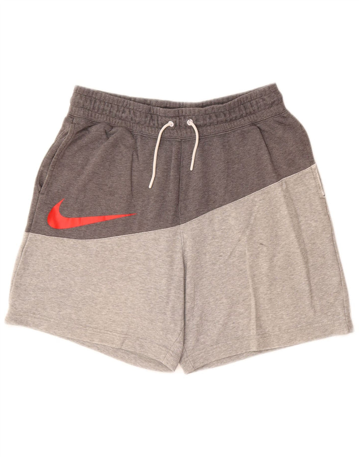 Pantaloni scurți sport pentru bărbați NIKE, mari, gri, bumbac color bloc