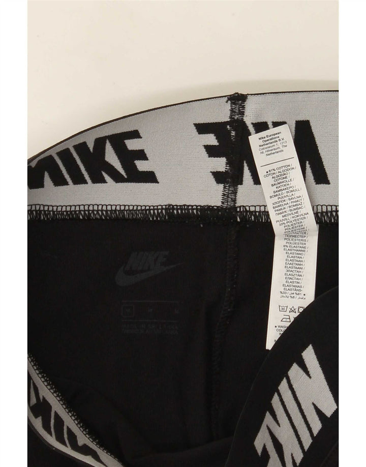 Leggings grafic Nike pentru femei UK 12, bumbac mediu negru