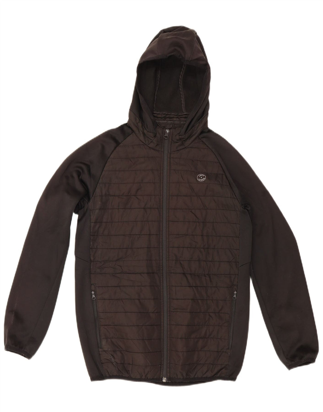 Jack & Jones jachetă bomber cu glugă pentru băieți 13-14 ani, neagră