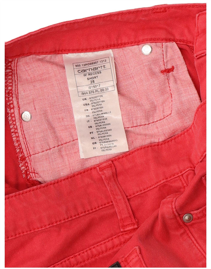 Pantaloni scurti casual Carhartt pentru femei W28 bumbac roșu mediu