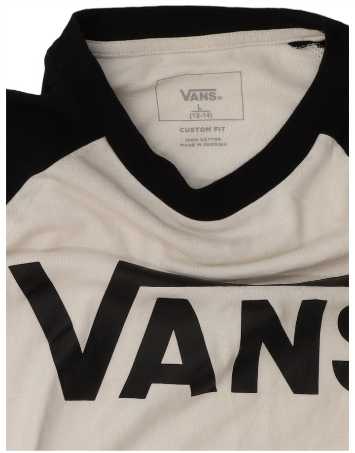 Vans Boys Graphic Top mânecă 3/4 12-13 ani, mare, alb, bloc de culoare