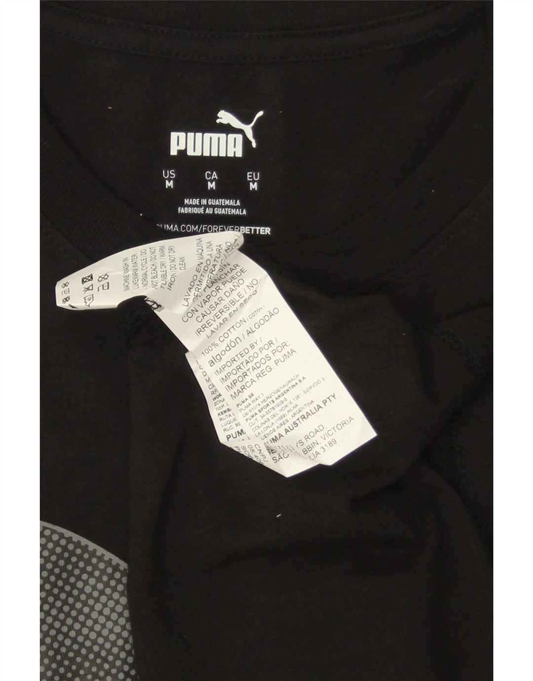 Tricou grafic PUMA pentru bărbați Top mediu din bumbac negru