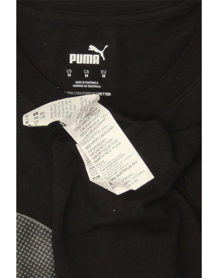 Tricou grafic PUMA pentru bărbați Top mediu din bumbac negru