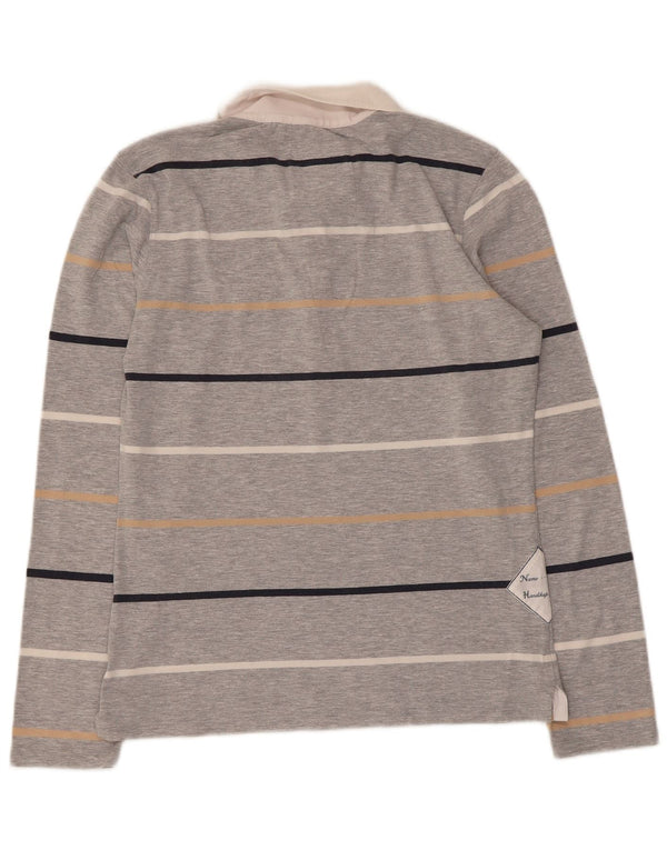 Tricou polo rugby cu mânecă lungă pentru femei La Martina UK 14 mare, gri cu dungi