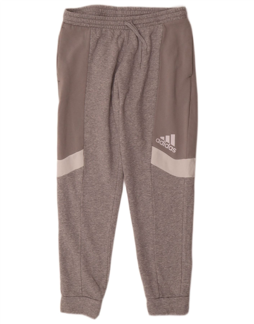 Pantaloni de trening pentru bărbați ADIDAS Pantaloni de jogging, mari, gri, bumbac color bloc