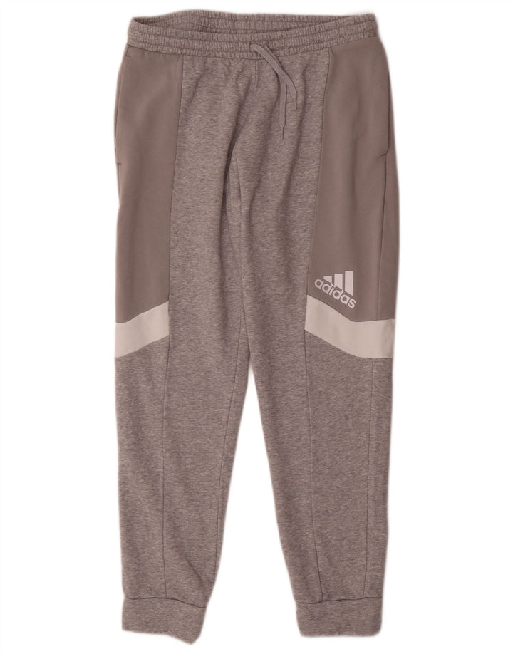Pantaloni de trening pentru bărbați ADIDAS Pantaloni de jogging, mari, gri, bumbac color bloc