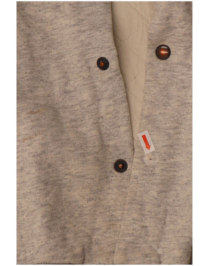 VINTAGE Jachetă Varsity pentru bărbați cu grafică UK 38 Medium Gri Colorblock