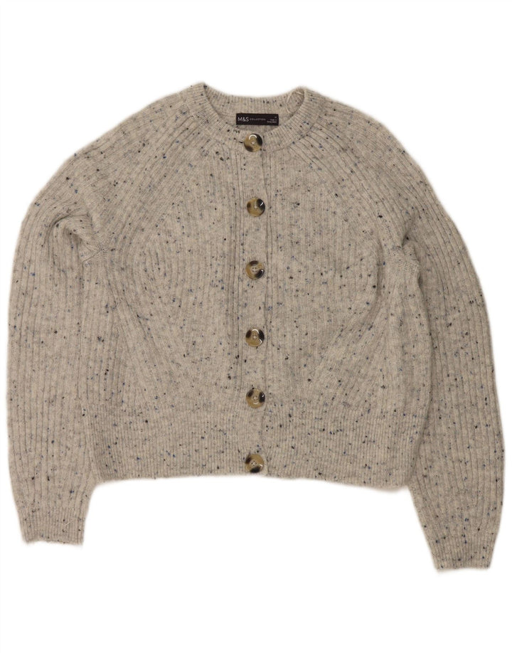 Pulover cardigan crop pentru femei Marks & Spencer UK 14 Medium Grey Flecked
