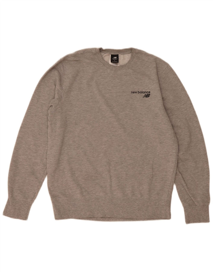 Hanorac pentru bărbați New Balance Jumper mare, gri bumbac cu pete
