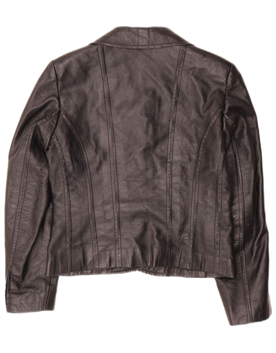 Jachetă pentru femei VINTAGE Crop 2 Button Blazer IT 42 Medium Black Leather