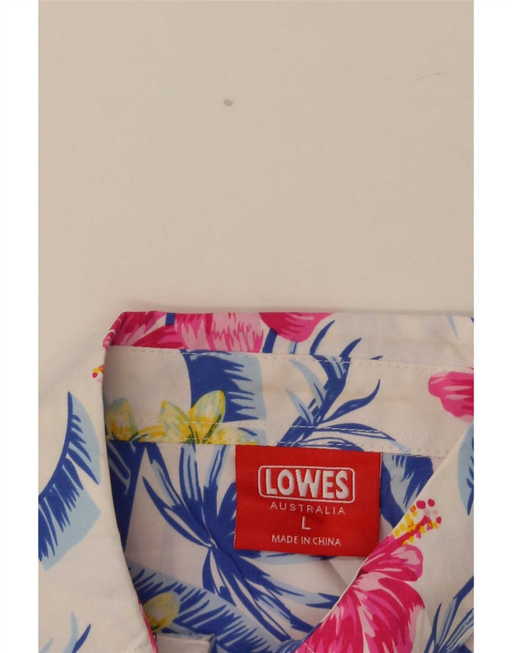 Cămașă hawaiană cu mânecă scurtă pentru bărbați Lowes, mare, multicoloră, florală