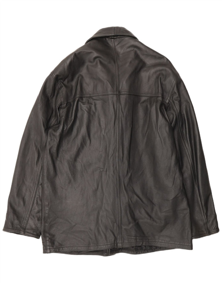 Palton din piele vintage pentru bărbați UK 42 XL negru