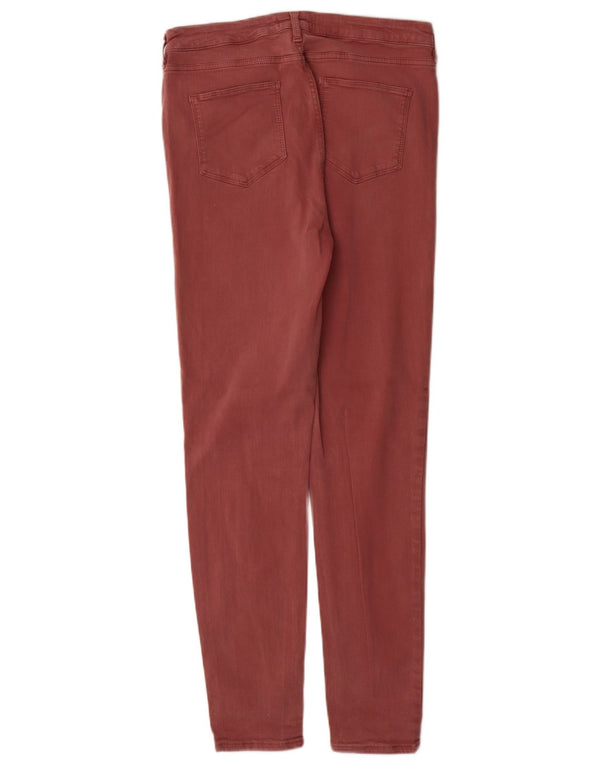 Fat Face Blugi skinny pentru femei UK 14 Large W30 L30 Burgundy Bumbac