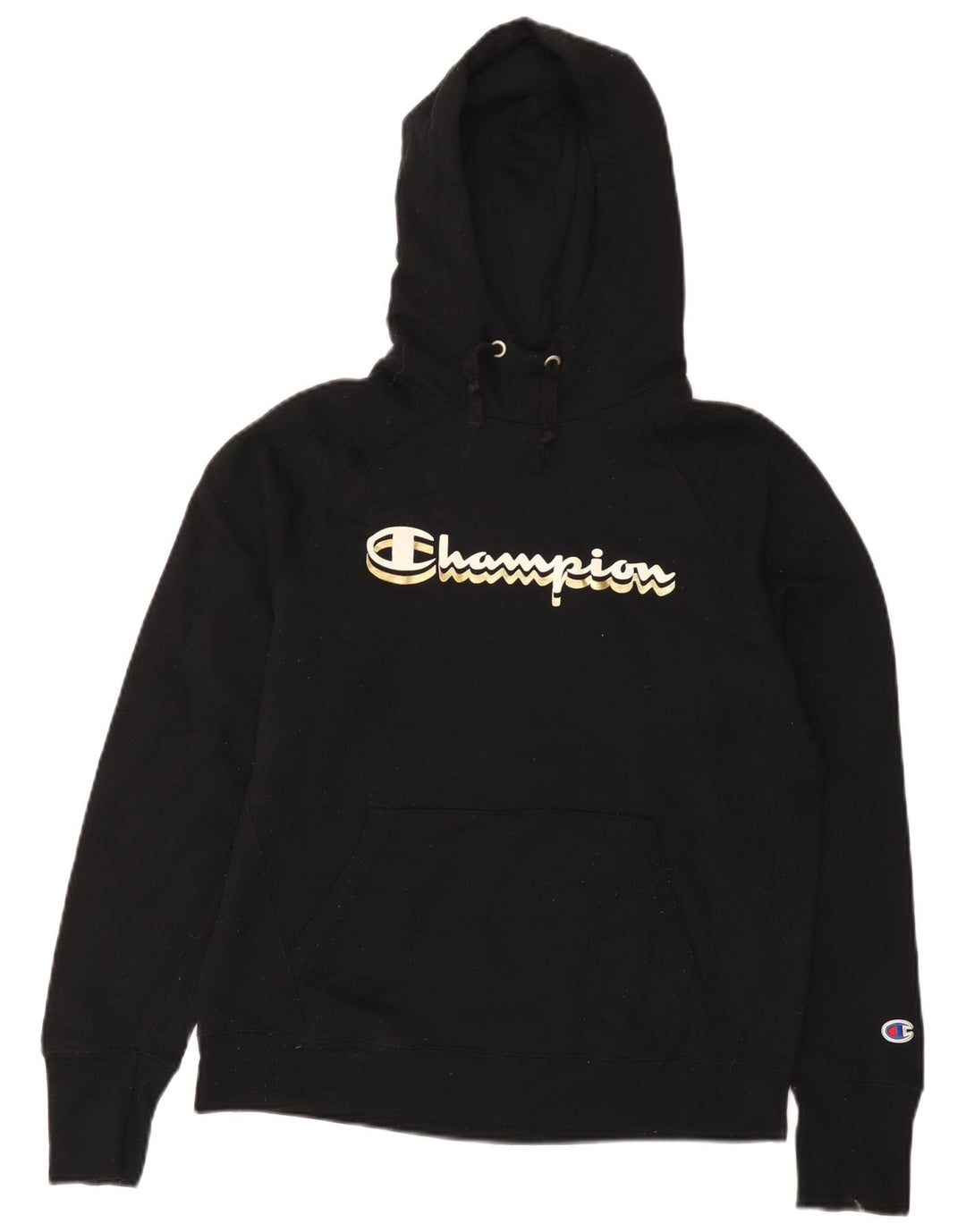 Pulover cu glugă cu grafic pentru femei Champion UK 14 Poliester mediu negru