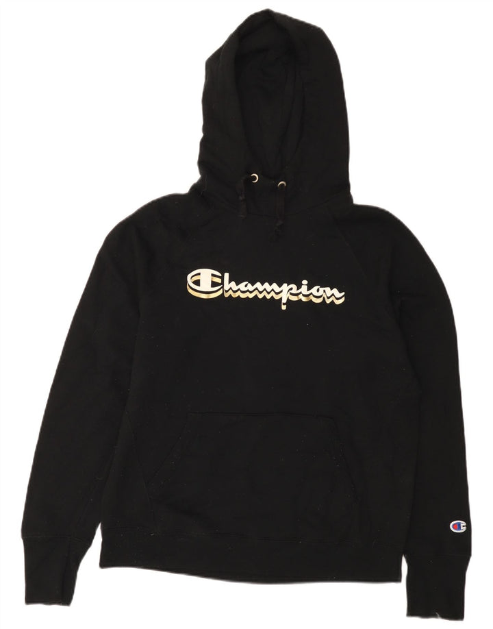 Pulover cu glugă cu grafic pentru femei Champion UK 14 Poliester mediu negru
