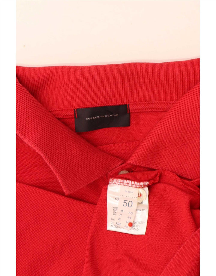 Cămașă polo Sergio Tacchini pentru bărbați, cu formă normală, IT 50, bumbac roșu mediu