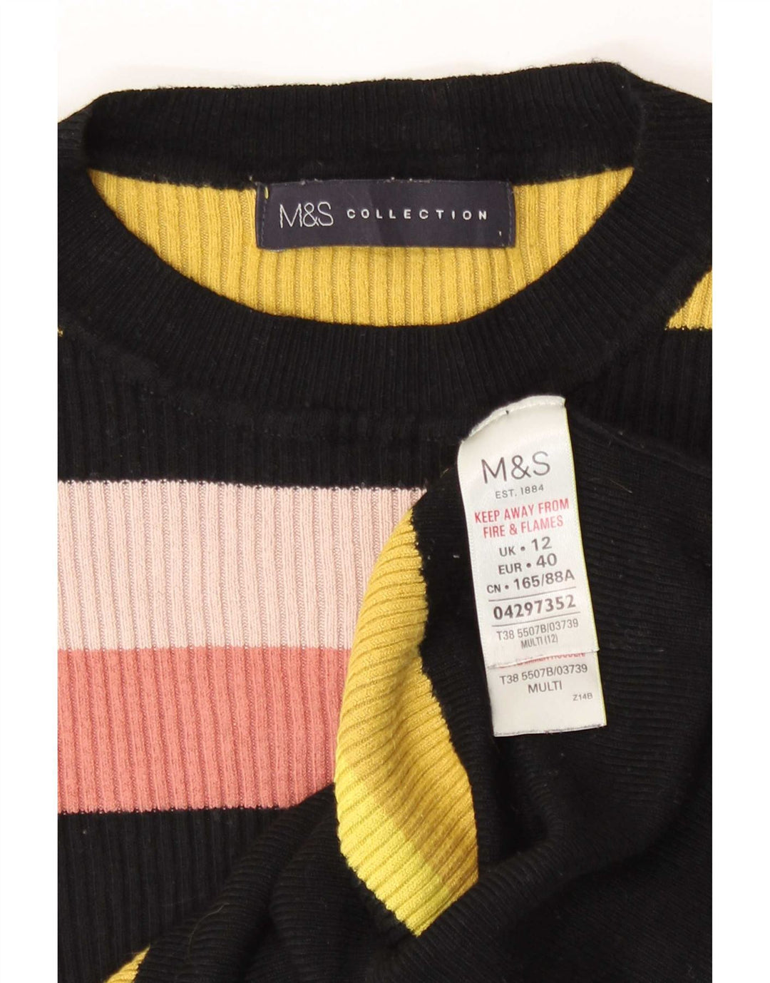 Pulover pentru femei Marks & Spencer cu decolteu triplu UK 12 mediu multicolor