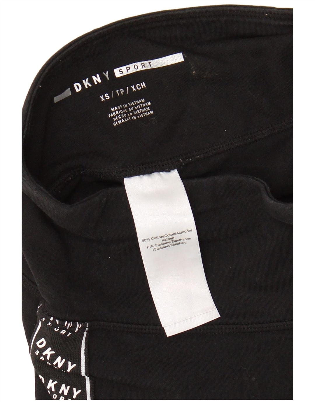 Leggings grafic DKNY pentru femei UK 4 XS bumbac negru