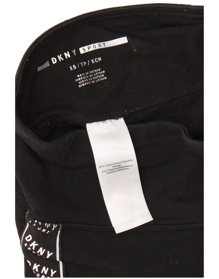 Leggings grafic DKNY pentru femei UK 4 XS bumbac negru