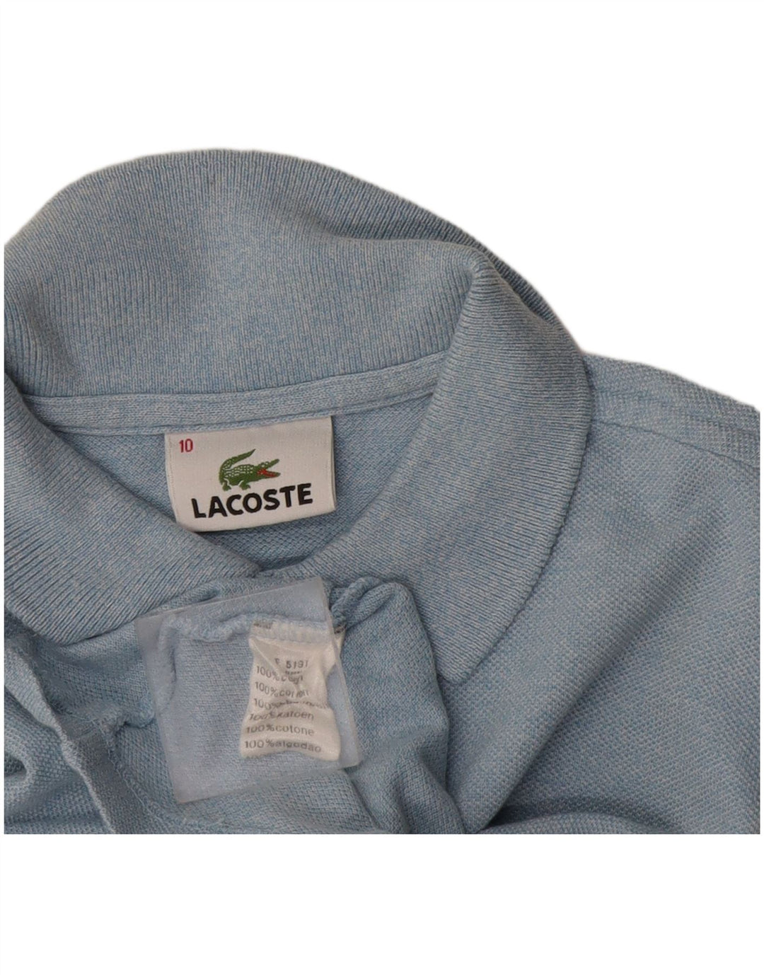 Tricou polo Lacoste pentru baieti 9-10 ani bumbac albastru