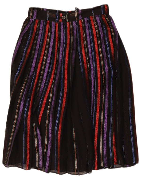 Fustă A-Line Vintage pentru femei cu talie înaltă IT 44 Medium W26 Negru cu dungi