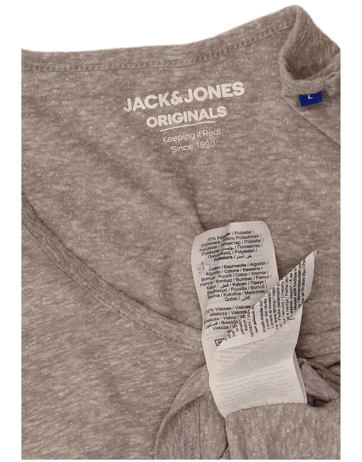 Tricou Jack & Jones pentru bărbați Top mare din poliester cu pături gri