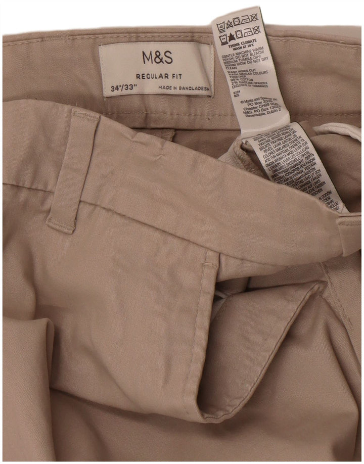 Marks & Spencer Bărbați Straight Regular Fit W34 L33 Bumbac gri
