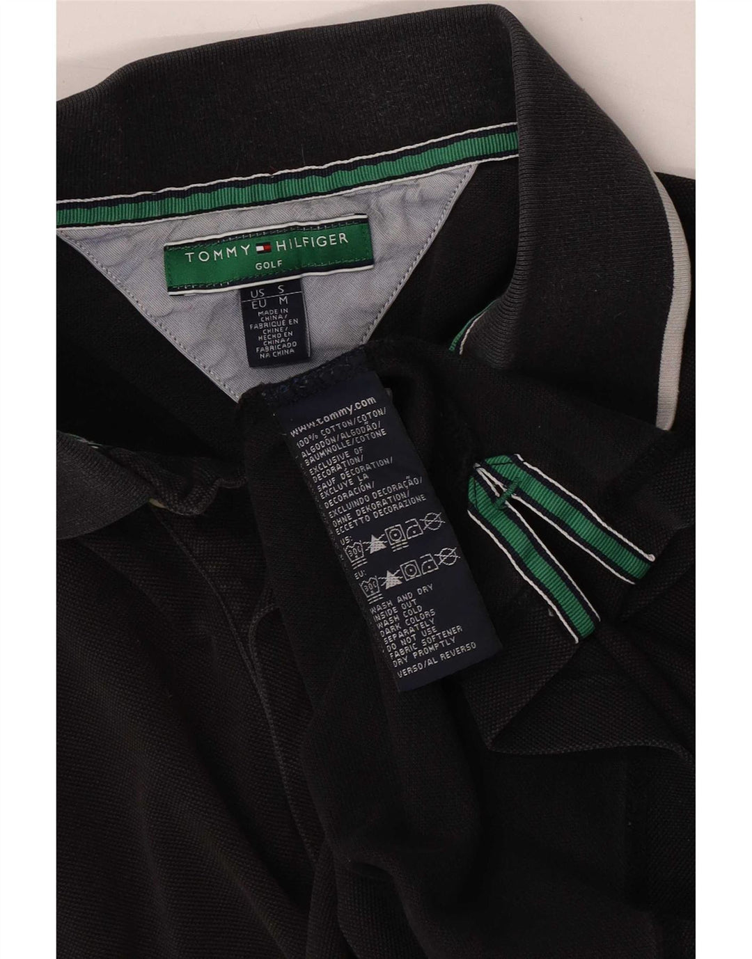 Tricou polo Tommy Hilfiger pentru bărbați, bumbac cu dungi negre medii