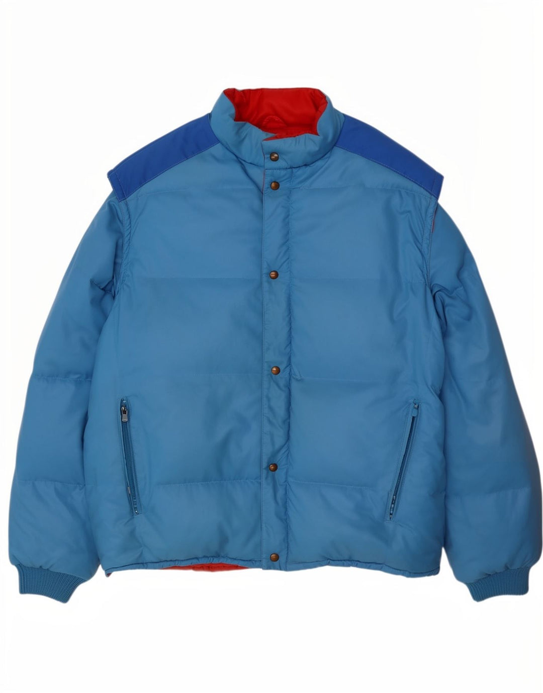 Jachetă căptușită vintage pentru bărbați UK 38, albastru mediu, bumbac color bloc