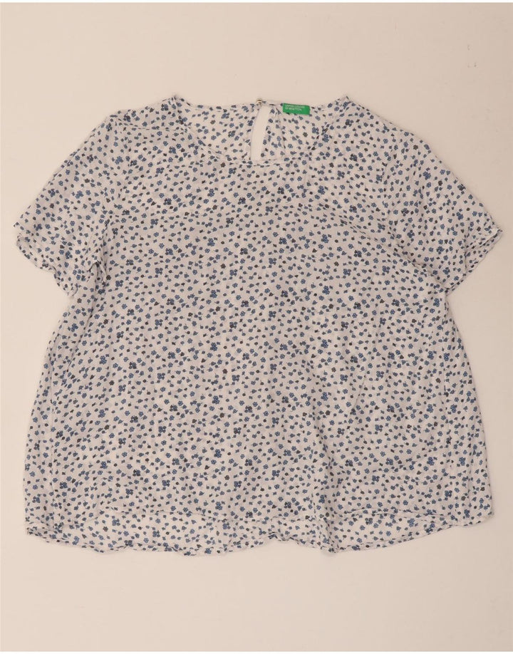 Bluză Benetton pentru femei UK 14 Large White Floral
