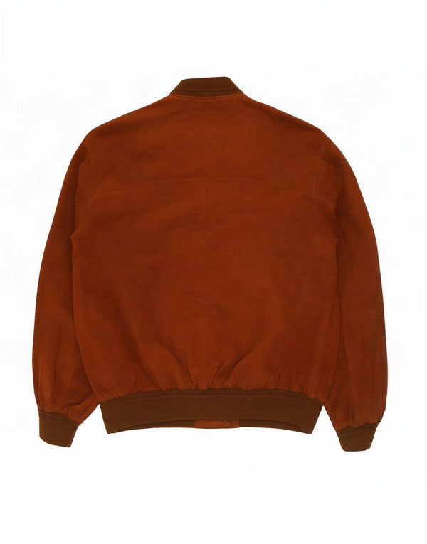 Bomber vintage pentru bărbați din piele intoarsa UK 42 XL din piele maro