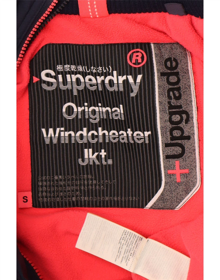 Jachetă Windbreaker cu grafică Superdry pentru femei UK 10 Small Bleumarin