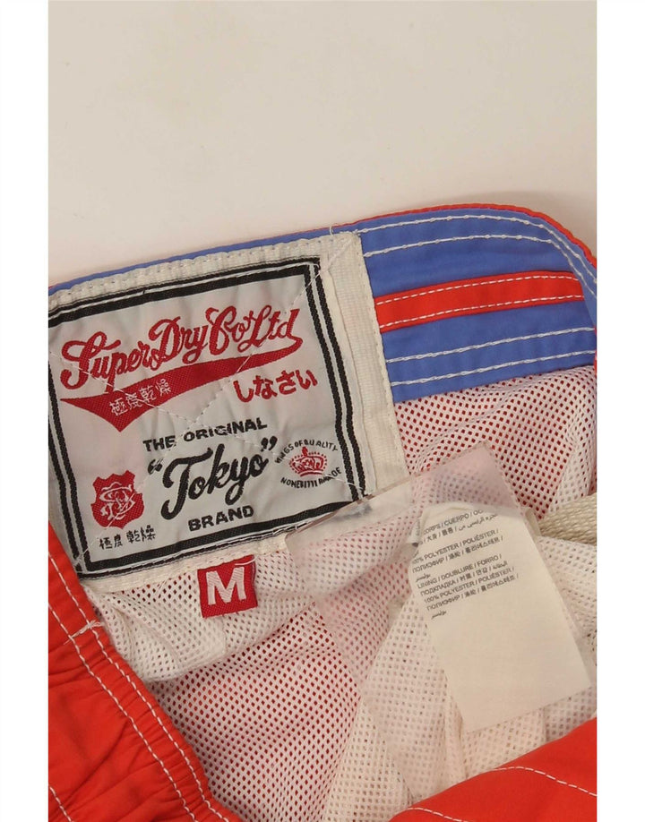 Pantaloni scurți de înot grafic Superdry pentru bărbați, portocaliu mediu, poliester color bloc