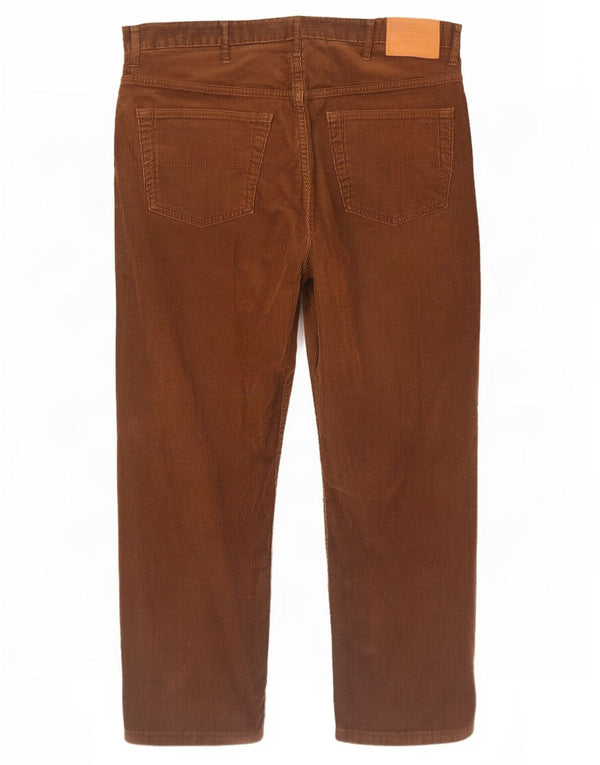 Marks & Spencer Pantaloni pentru bărbați Blue Harbour Crop din velur L40 L29 maro