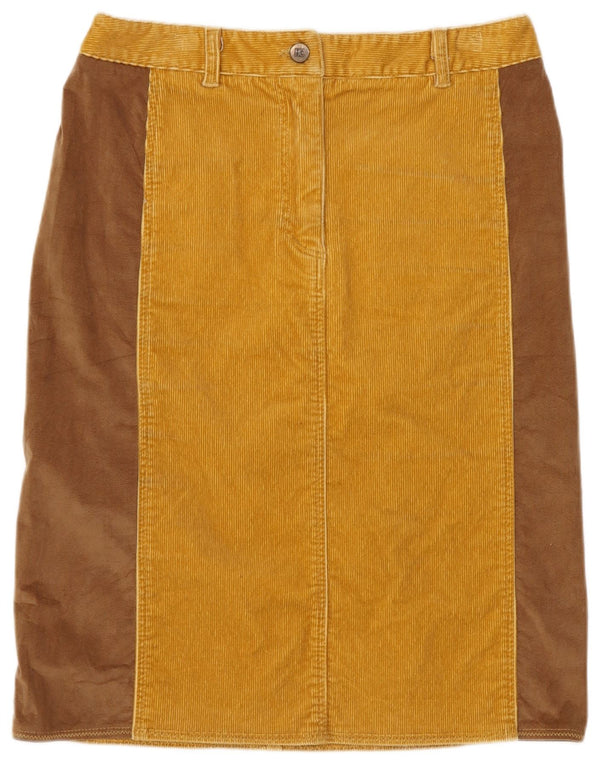 Fusta din velur pentru femei Henry s IT 42 Medium W29 Yellow Colorblock