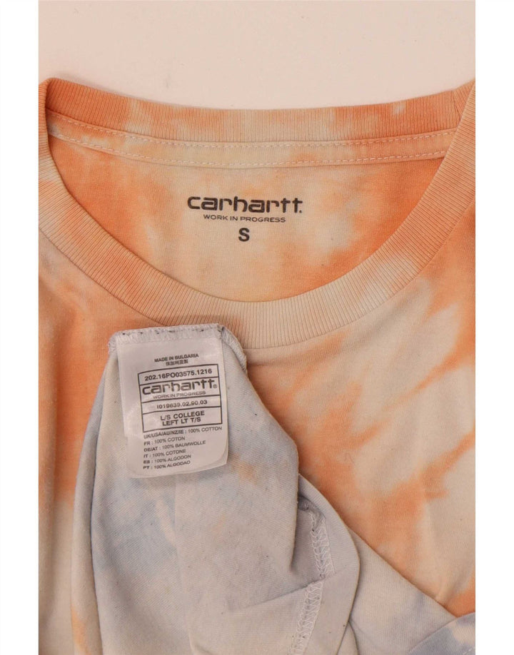 Carhartt Top grafic pentru bărbați cu mânecă lungă, mic, multicolor, din bumbac cu vopsea