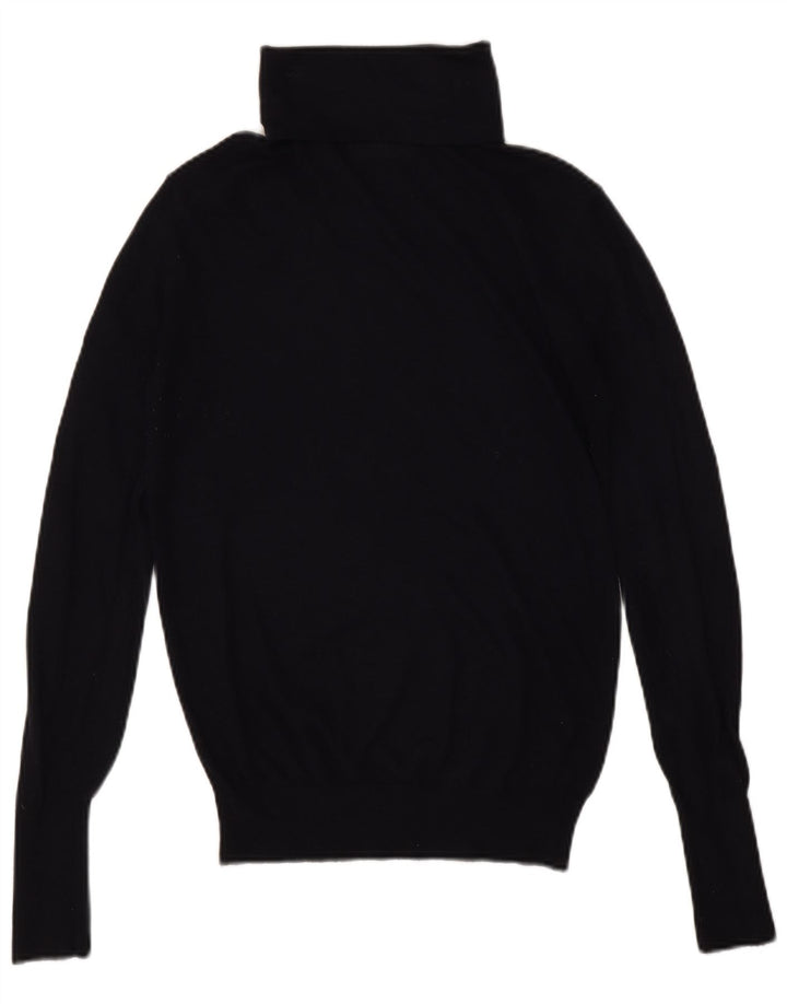 Pulover cu gât rulat Zara pentru femei UK 12 Medium Bleumarin Modal