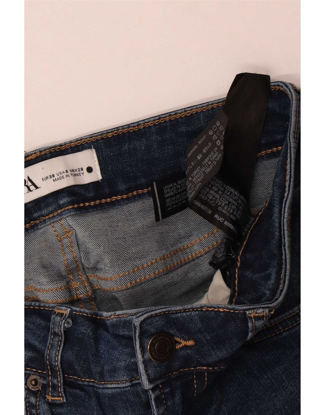 Blugi Bootcut pentru Damă Zara EU 38 Mici W28 L32 Bumbac bleumarin