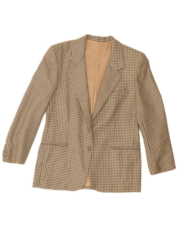 Jachetă pentru femei Anna Blazer cu 2 nasturi IT 44 Medium Beige Houndstooth Lână