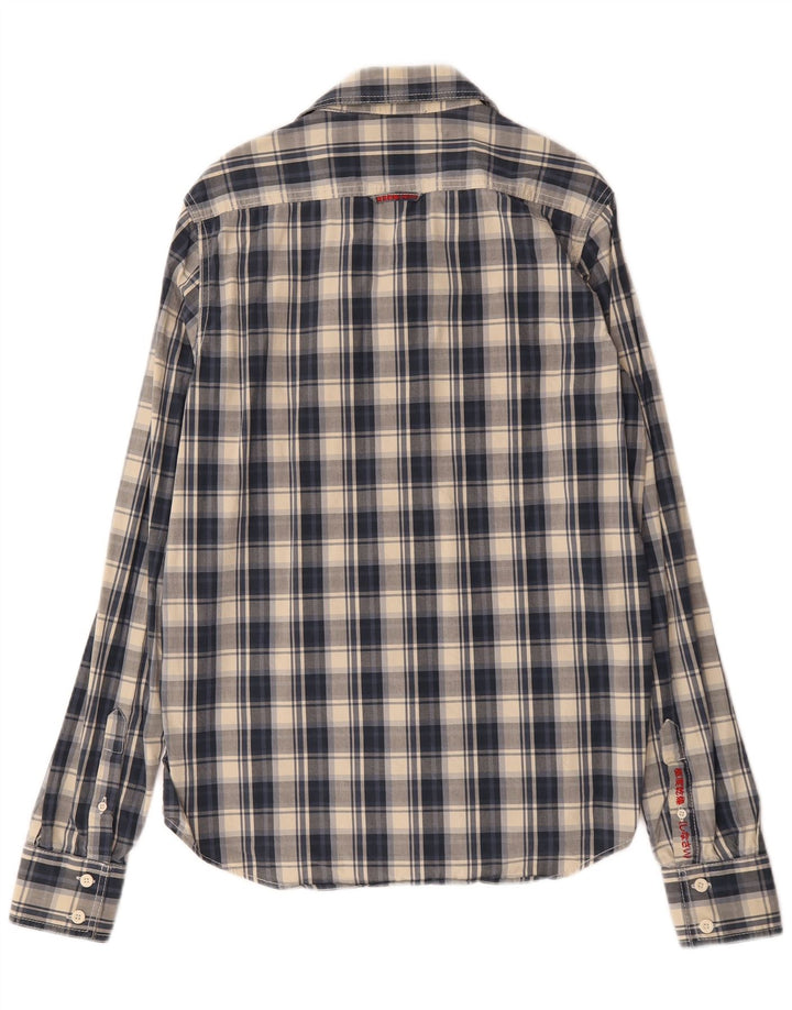 Cămașă pentru bărbați Superdry, mare, albastru bleumarin din bumbac