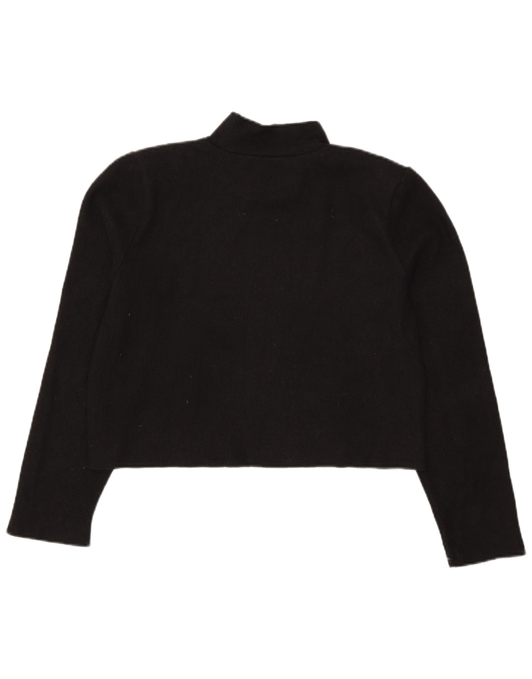 Crop Top pentru femei Zara cu mânecă lungă UK 14 Poliester mediu negru