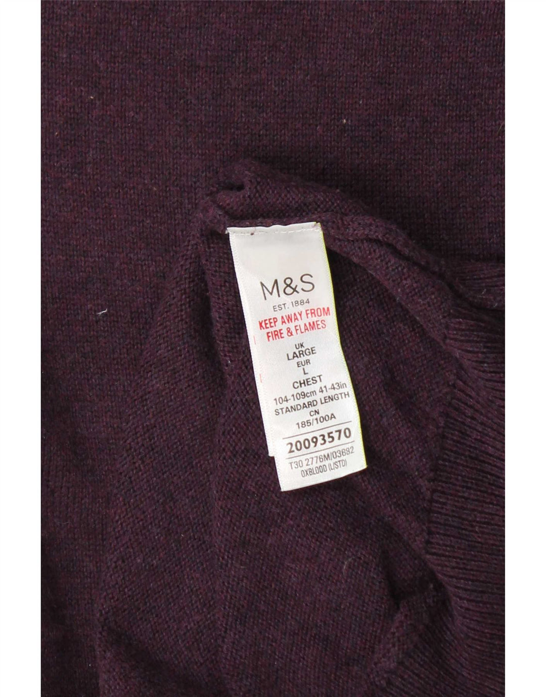 Marks & Spencer Vestă pentru bărbați Tank Top Mare Bumbac Burgundy