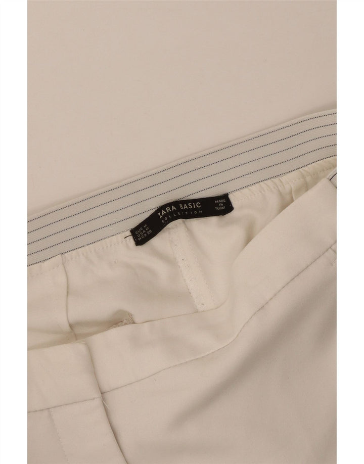 Pantaloni Drepți Casual Zara Femei Mediu L28 L27 Alb