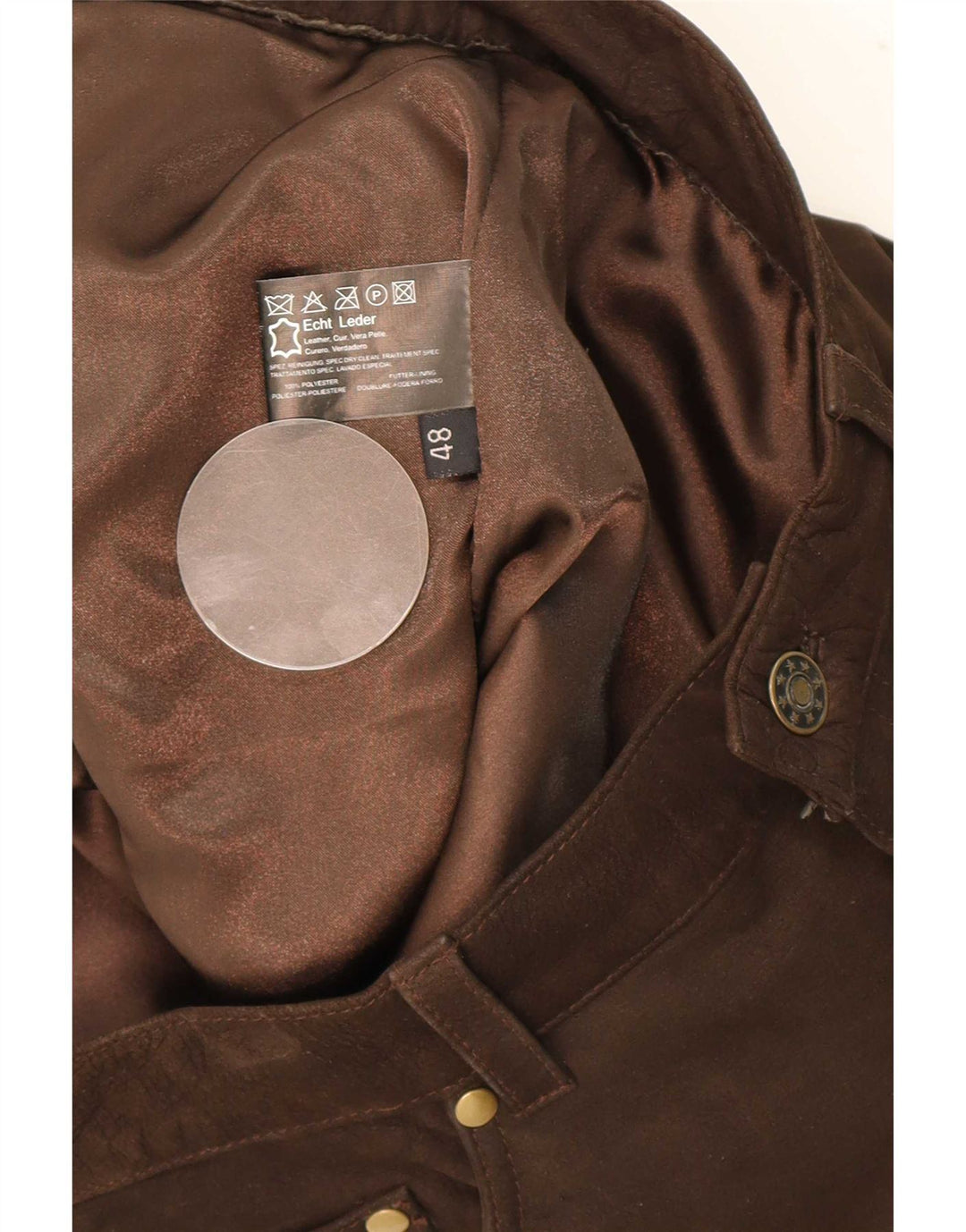Spieth & Wensky Pantaloni drepți din piele pentru bărbați EU 48 Medium W32 L33 Maro
