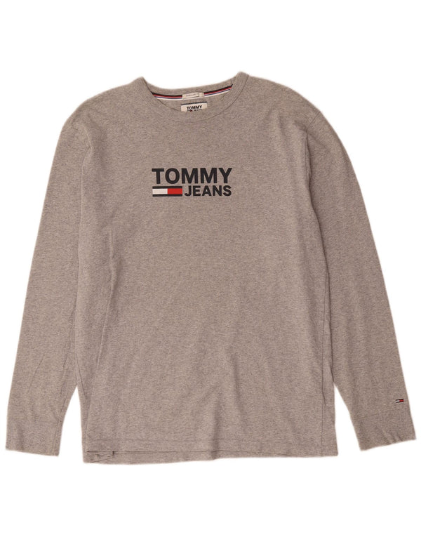 Tommy Hilfiger Mens Regular Fit Graphic Top Long Sleeve Medium Grey Flecked