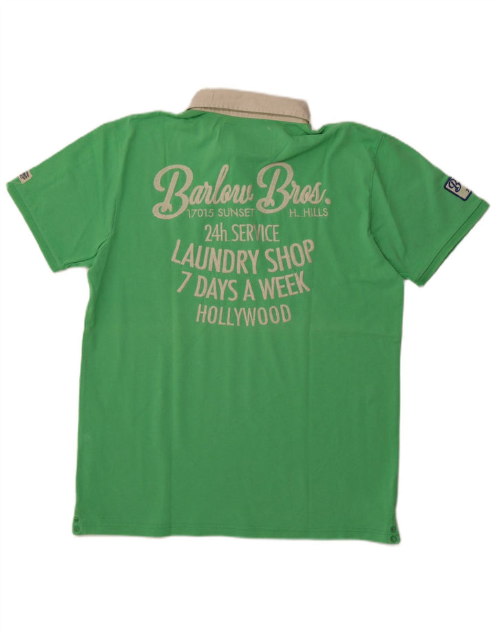 SCOTCH & SODA Tricou polo grafic rugby XL bumbac verde