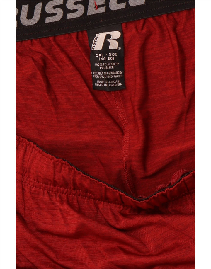Pantaloni scurți sport Dri-Power pentru bărbați RUSSELL ATHLETIC 3XL, roșu, bloc de culoare